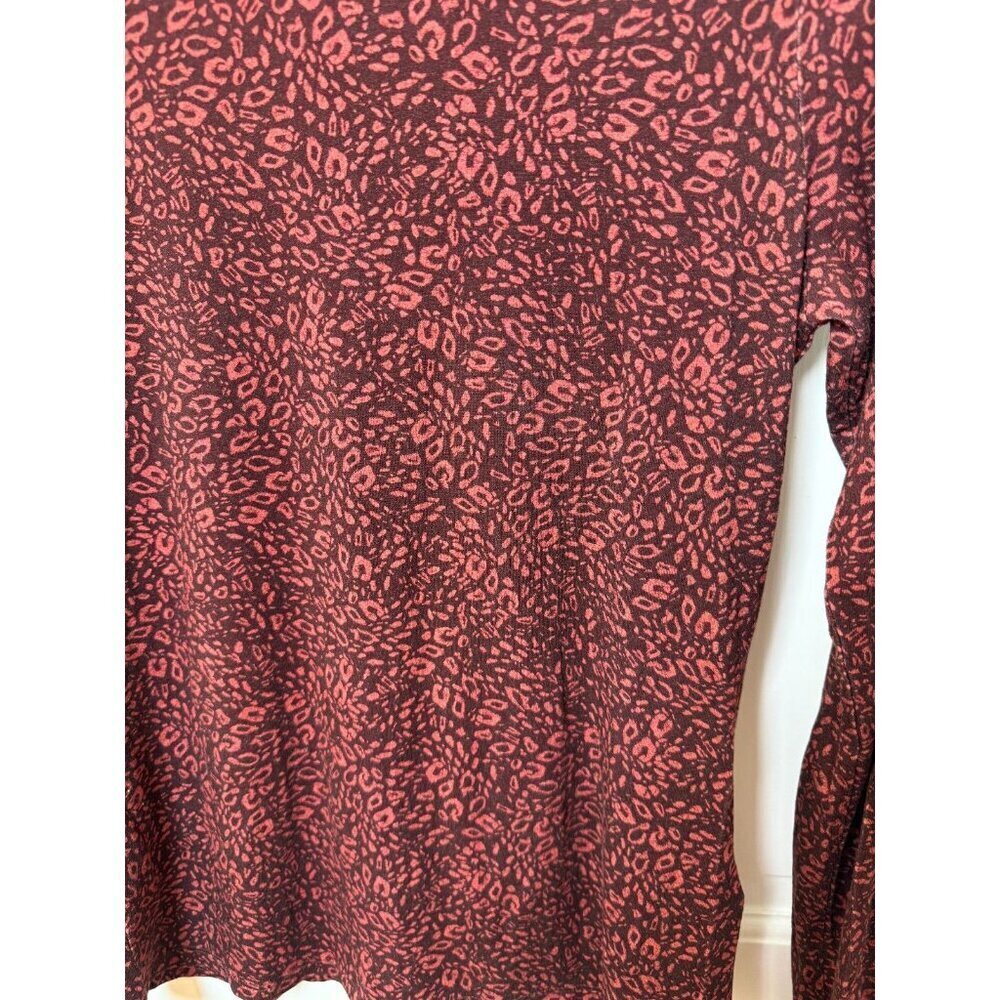 Ted Baker Junior's Red Patterned Stretchy High Neck Long Sleeve Top - Size 3 - Picture 8 of 10